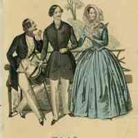 2 Men and Lady by an Iron Bench