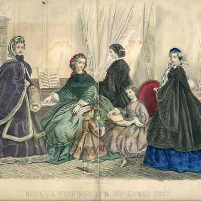 Godey’s Fashion for January 1866