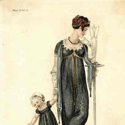 Lady and Toddler in Mourning Dress