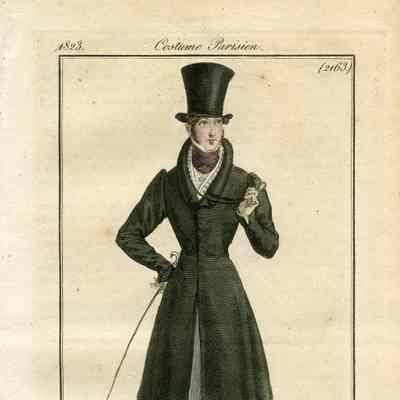 Man in Black Frock, Whip, Flaring Top Hat