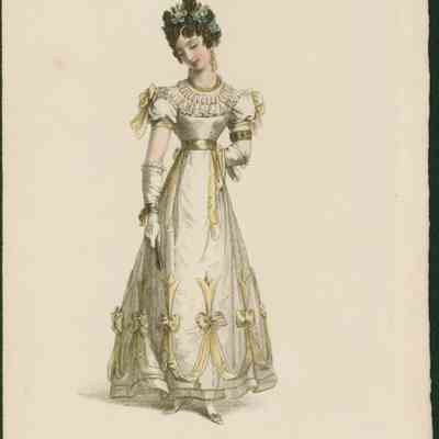 Ball Dress, Yellow Looped Ribbon Ornament