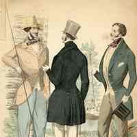3 Men by Riverside, One with Fishing Pole