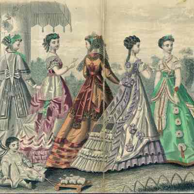 5 Ladies in a Garden, Child with Sheep Pull-Toy, Mat