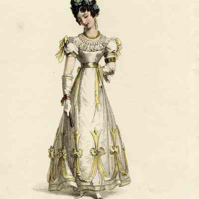 Ball Dress, Yellow Looped Ribbon Ornament