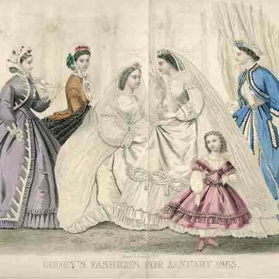 Godey’s Fashion for January 1865 - Wedding Attire