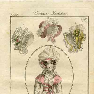 Lady in Oval, Pink Caplet, 6 Bonnets