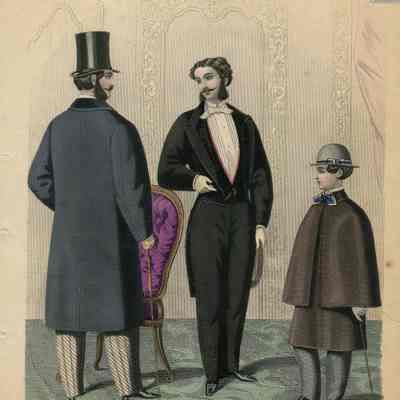 2 Men in a Parlor, Boy in Cape