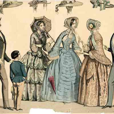 6 Ladies in Fancy Parlor, One in Purple
