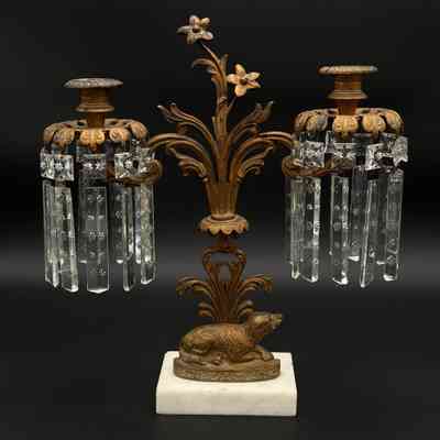 Pair of Brass Girandoles