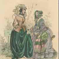 2 Ladies, Riding Suit, Cap, Cravat and Day Dress