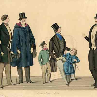 4 Men and 2 Boys; 1 in Blue Cloak