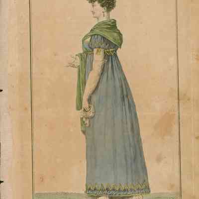 Blue Dress, Short Curly Coiffure