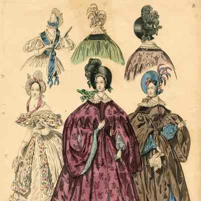 The Last and Newest Fashions 1835 Evening and Morning Dress Plate No.