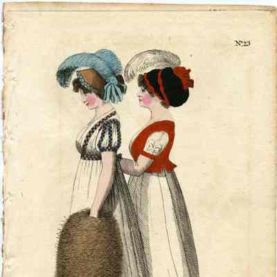 Ladies in Trained White Dresses, Muff
