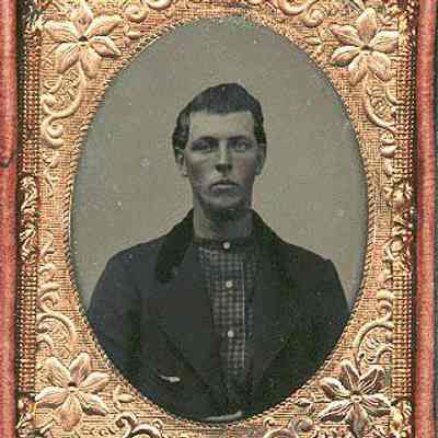 Man in Collarless Checked Shirt