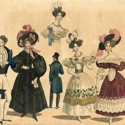 Youth in Blue Tailcoat, 3 Ladies, Man Back View, Torso