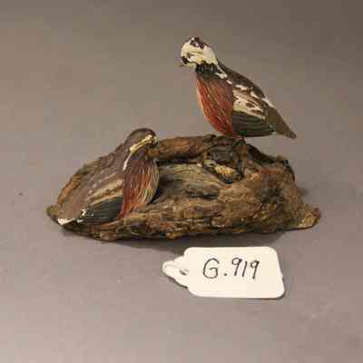 Miniature Bobwhite Quail carving