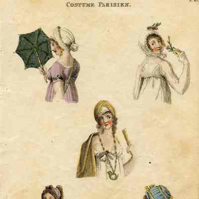 5 Torsos Displaying Headwear and Bodices