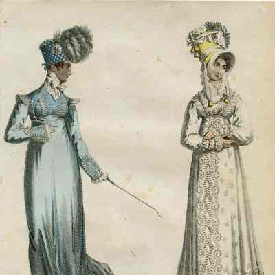 Blue Riding Habit, Elaborate White Pelisse