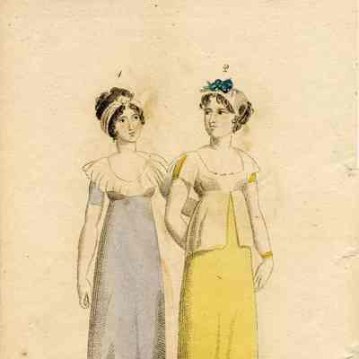 2 Women in Simple Evening Dress 1802