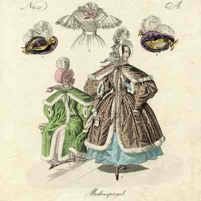 2 Ladies Showing a Fancy Coat / Cape