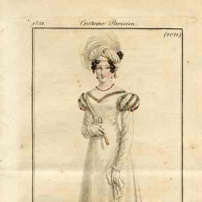 Evening Dress, Shawl Bordered Hem