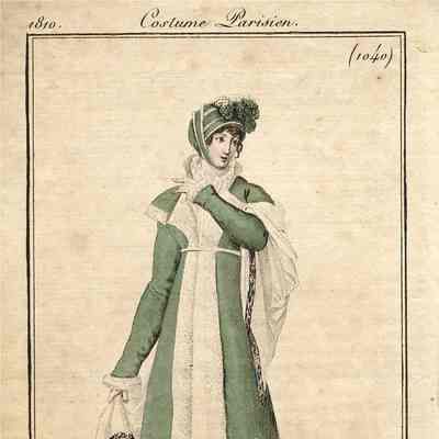 Apple Green Coat Trimmed with White Fur