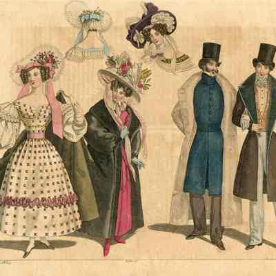 2 Men in Coats, 2 Ladies in Wraps
