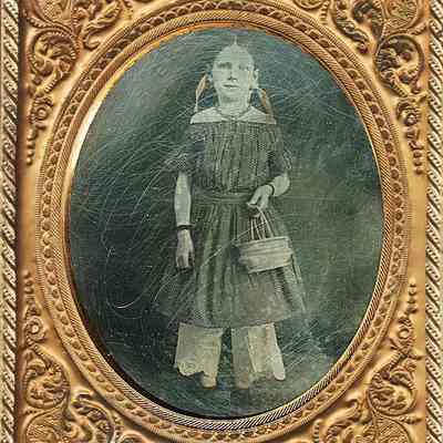 Girl with Large Basket Purse
