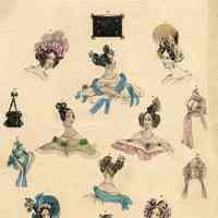 8 Heads and 6 Accessories, Blue Scarf in Center