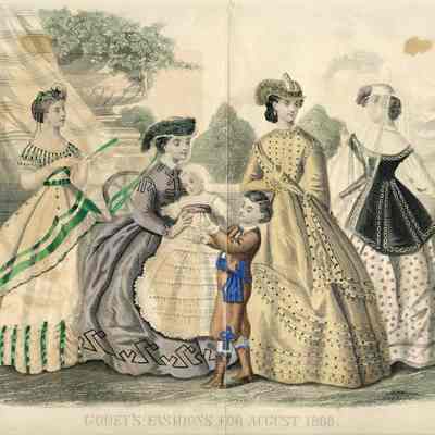 Godey’s Fashions for August 1866