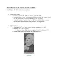 Research Notes on the Journal of Cyrus F. Paine