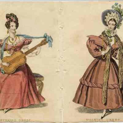 Red Formal Dress, Wide Neck; Guitar