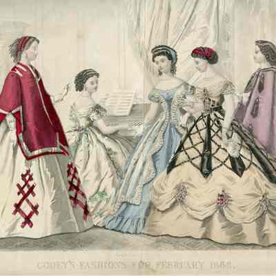 Ladies at a Musicale, One in a Red Mantle