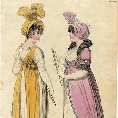 Evening Dress, Yellow Drape and Purple