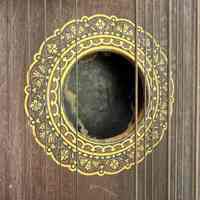 Sound hole in soundboard