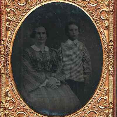 Mother, Boy in Checked Coat
