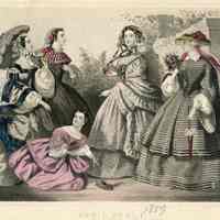 4 Ladies and a Girl in Garden, "April Fools"