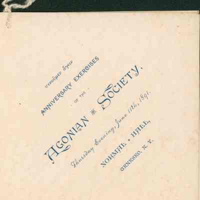 Program for Agonian Society