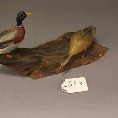 Miniature Mallard duck carving