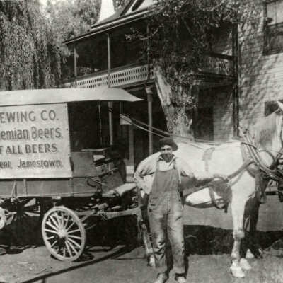 Beer delivery wagon