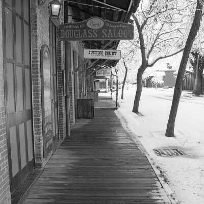 Jack Douglass Saloon, Columbia in Snow