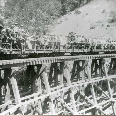 Flat Cars on Trestle