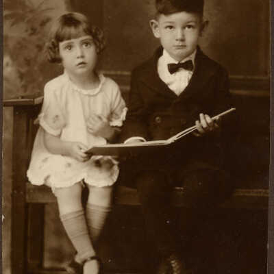 Unidentified young girl and boy