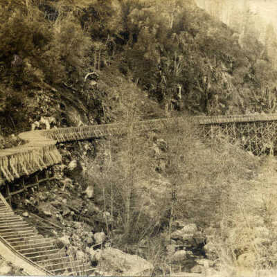 Flume on Calaveras side, Camp 9