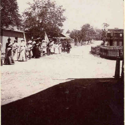 Columbia School - Children Marching to Cemetery