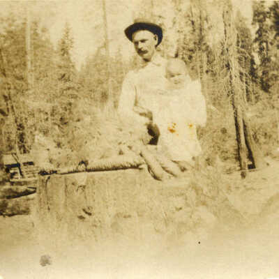 Unidentified man and child