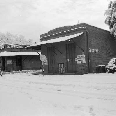 St. Charles Saloon & Columbia Mercantile 1855, Columbia in Snow