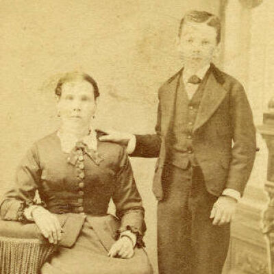 Unidentified woman and boy