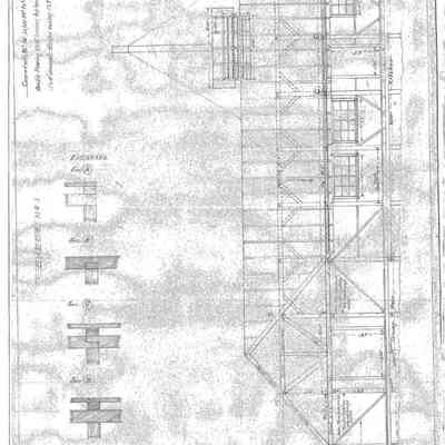 End Side Elevation Plan, Cook House and Dining Room at Camp 35 Pickering Lumber Co